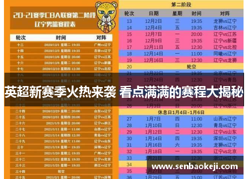 英超新赛季火热来袭 看点满满的赛程大揭秘